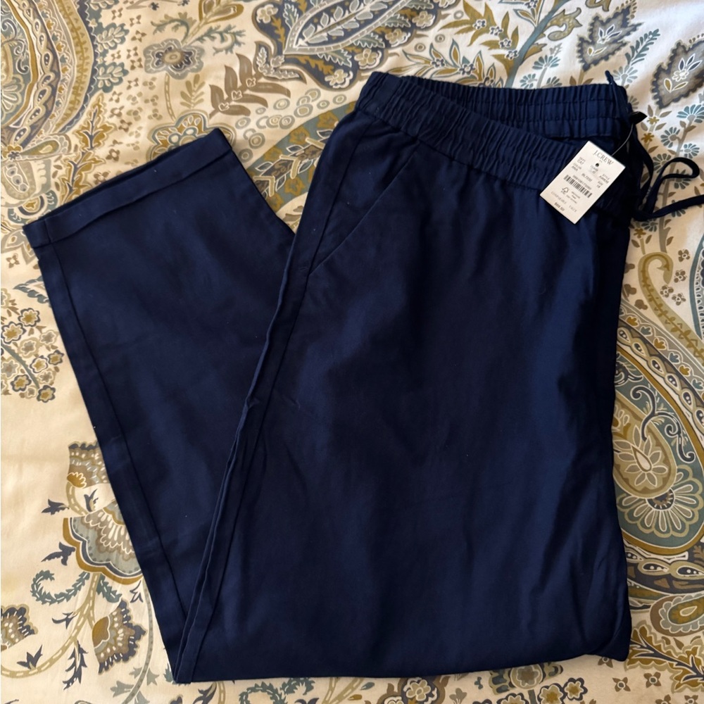 J. Crew Factory Women’s Linen Blend Drawstring Straight Pants NWT $69.50 XXL